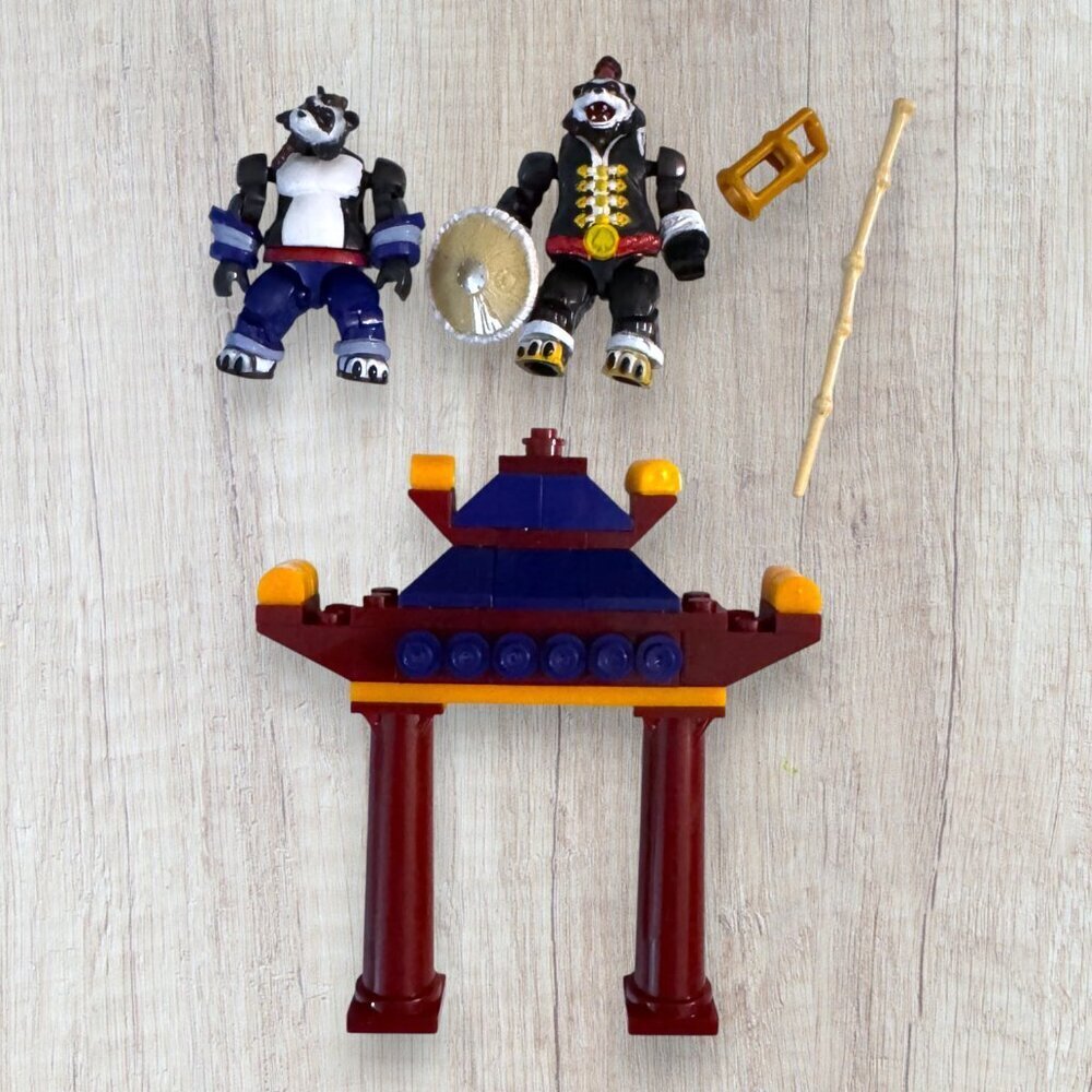 LEGO Ninjago Panda Warrior Minifigures Temple Gate Build Accessories Lot